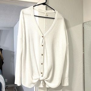 Knitted white sweater